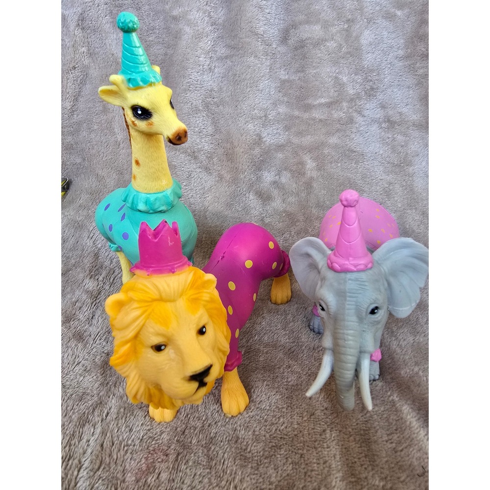 Ankyo Circus Animal Figurines Set Giraffe Lion Elephant Party Decor 3pc